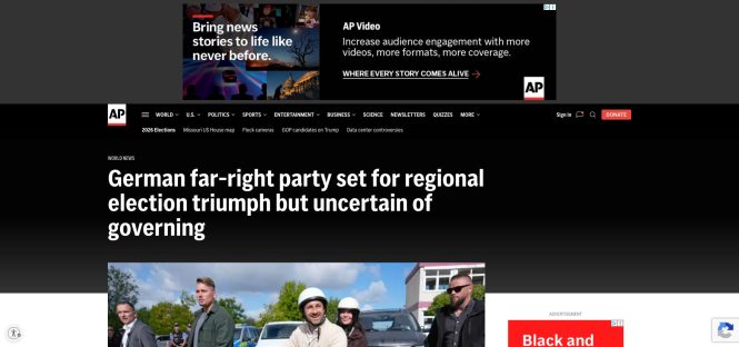 Screenshot des AP-Berichts zur Landtagswahl in Sachsen-Anhalt