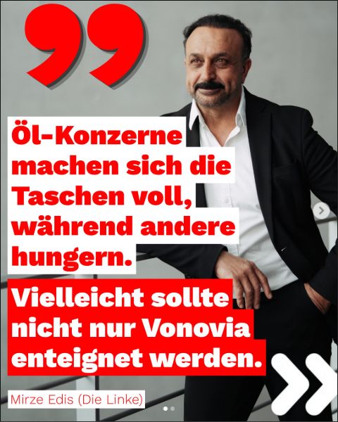 Mirze Edis bringt auf Instagram die Enteignung von Ölkonzernen ins Spiel.