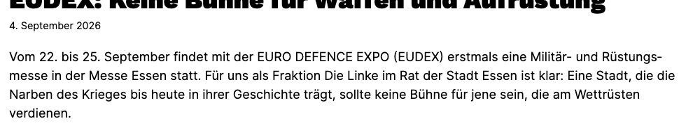 Eliseo Maugeri begründet die Ablehnung der EUDEX mit Abrüstung und internationaler Zusammenarbeit.