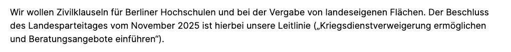 Screenshot: Im Beschluss vom 25. September 2026 nennt die Linke Berlin den Novemberbeschluss als Leitlinie