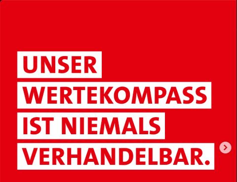 Titel der von Sebastian Fiedler geteilten Erklärung: Unser Wertekompass ist niemals verhandelbar.