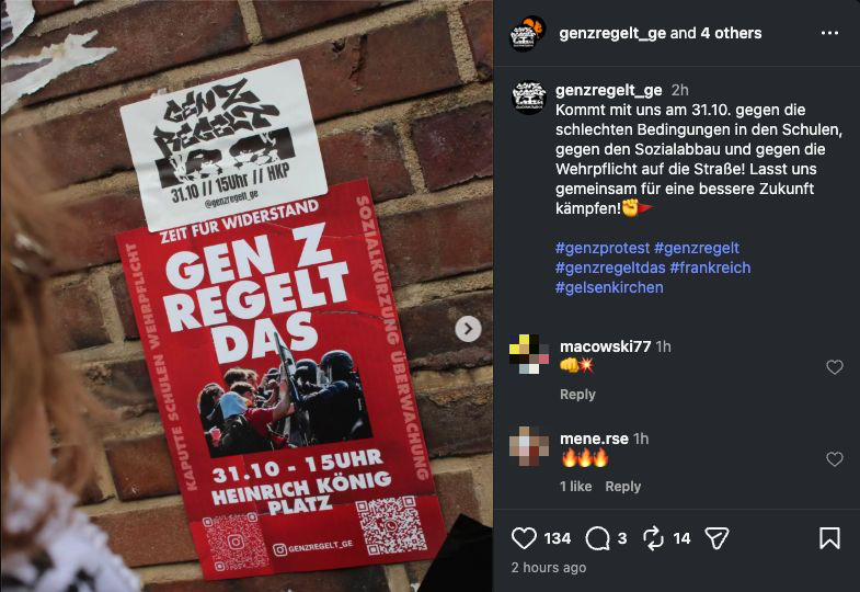 Gelsenkirchener Protestaufruf für den 31. Oktober, 15 Uhr, Heinrich-König-Platz