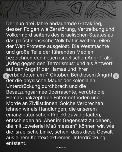 Zweite Tafel des Hamburger LAG-Aufrufs: antikoloniale Einordnung des Angriffs und ausdrückliche Verurteilung von Folter und Morden